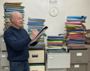 Musical Director Barry Hawken sorts out some old scores